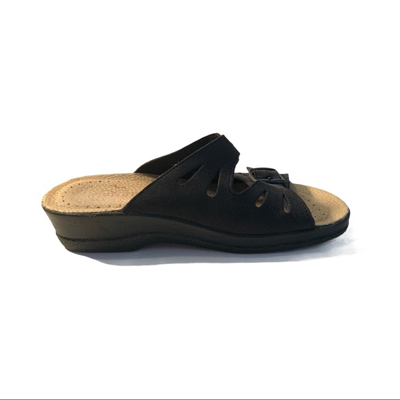 Fly Flot Italy 💯% Leather open Toe Sandals Adjustable Straps - Picture 4 of 6